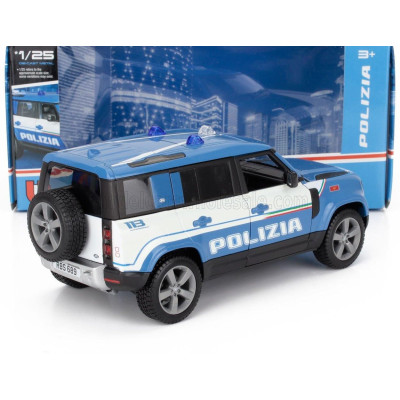 BURAGO LAND ROVER NEW DEFENDER 110 POLIZIA 2020 - LIGHT BLUE 1/25