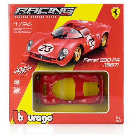 BURAGO FERRARI 330 P3 4.0L V12 SPIDER TEAM FERRARI SPA SEFAC N 23 WINNER 24h DAYTONA 1967 LORENZO BANDINI - CHRIS AMON - RED 1/2