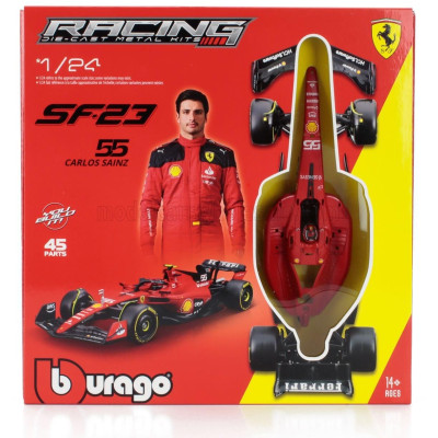 BURAGO FERRARI F1  SF-23 TEAM SCUDERIA FERRARI N 55 SEASON 2023 CARLOS SAINZ - RED BLACK 1/24