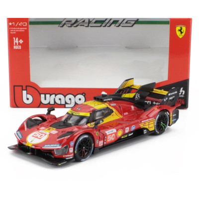 BURAGO FERRARI 499P 3.0L TURBO V6 TEAM FERRARI AF CORSE N 50 WINNER 24h LE MANS 2024 ANTONIO FUOCO - MIGUEL MOLINA - NICKLAS NIE