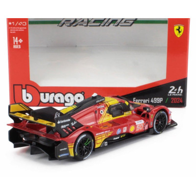 BURAGO FERRARI 499P 3.0L TURBO V6 TEAM FERRARI AF CORSE N 50 WINNER 24h LE MANS 2024 ANTONIO FUOCO - MIGUEL MOLINA - NICKLAS NIE