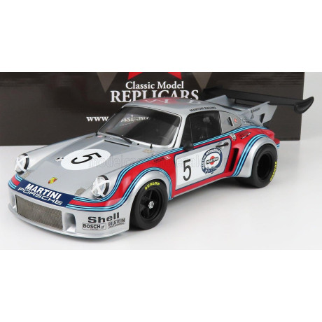 CMR PORSCHE 911 930 CARRERA RSR TURBO 2.1L TEAM MARTINI RACING N 5 BRANDS HATCH 1974 H.MULLER - G.VAN LENNEP - SILVER RED BLUE 1