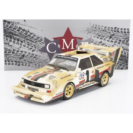 CMR AUDI QUATTRO SPORT S1 E2 N 1 WINNER RALLY PIKES PEAK HILL CLIMB - DIRTY VERSION - 1987 W.ROHRL - YELLOW WHITE RED 1/18
