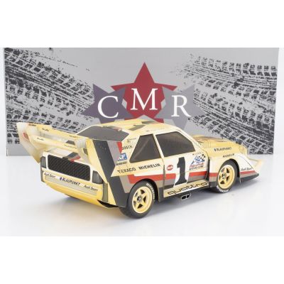 CMR AUDI QUATTRO SPORT S1 E2 N 1 WINNER RALLY PIKES PEAK HILL CLIMB - DIRTY VERSION - 1987 W.ROHRL - YELLOW WHITE RED 1/18