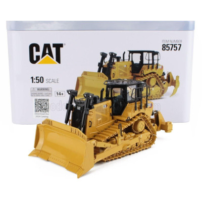 DM MODELS CATERPILLAR CATD8 RUSPA CINGOLATA - DOZER SCRAPER TRACK TYPE TRACTOR - YELLOW BLACK 1/50