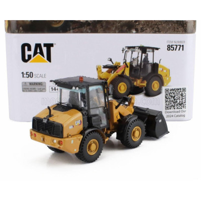 DM MODELS CATERPILLAR CAT906 COMPACT RUSPA GOMMATA - SCRAPER TRACTOR WHEEL LOADER - YELLOW BLACK 1/50