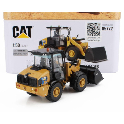 DM MODELS CATERPILLAR CAT906 COMPACT ELECTRIC RUSPA GOMMATA - SCRAPER TRACTOR WHEEL LOADER - YELLOW BLACK 1/50
