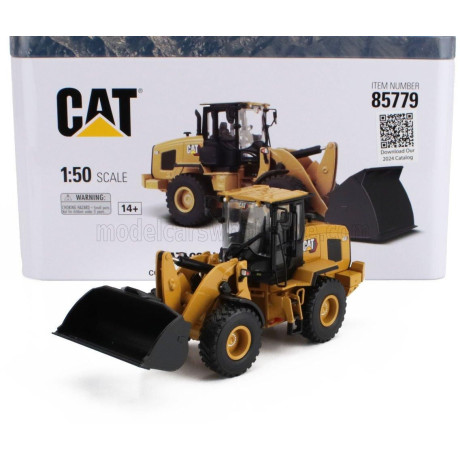 DM MODELS CATERPILLAR CAT930 RUSPA GOMMATA - SCRAPER TRACTOR WHEEL LOADER - YELLOW BLACK 1/50