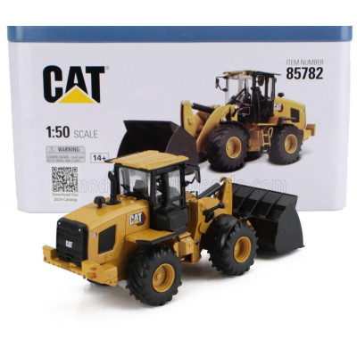 DM MODELS CATERPILLAR CAT938 RUSPA GOMMATA - SCRAPER TRACTOR WHEEL LOADER - YELLOW BLACK 1/50