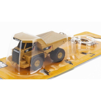 DM MODELS CATERPILLAR PORTACHIAVI - KEYRING CAT770 CASSONE RIBALTABILE CAVA MINERARIA - HIGHWAY TRUCK - CM.5.5 - YELLOW BLACK 1/