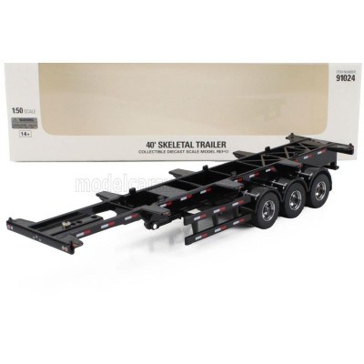 DM MODELS ACCESSORIES TRAILER FOR TRUCK - RIMORCHIO TRASPORTO CONTAINER - BLACK 1/50
