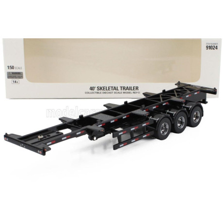 DM MODELS ACCESSORIES TRAILER FOR TRUCK - RIMORCHIO TRASPORTO CONTAINER - BLACK 1/50