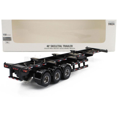 DM MODELS ACCESSORIES TRAILER FOR TRUCK - RIMORCHIO TRASPORTO CONTAINER - BLACK 1/50