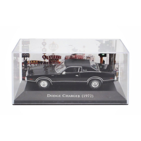 EDICOLA DODGE CHARGER COUPE 1972 - CON VETRINA - WITH SHOWCASE - BLACK 1/43