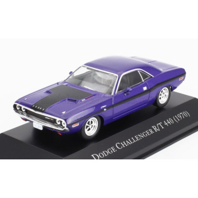 EDICOLA DODGE CHALLENGER R/T 440 COUPE 1970 - CON VETRINA - WITH SHOWCASE - PURPLE 1/43