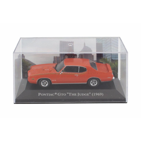 EDICOLA PONTIAC GTO THE JUDGE COUPE 1969 - CON VETRINA - WITH SHOWCASE - RED 1/43
