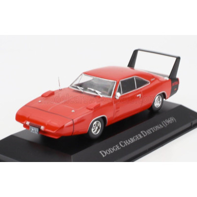 EDICOLA DODGE CHARGER DAYTONA 1969 - CON VETRINA - WITH SHOWCASE - RED BLACK 1/43