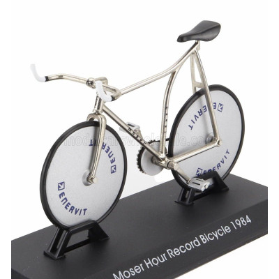 EDICOLA BICICLETTA MOSER HOUR RECORD BICYCLE 1984 - SILVER 1/15