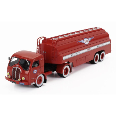 EDICOLA SOMUA JL17 TRUCK TANKER TRUCK ESSO PRODUITS AVIATION 1955 - WITHOUT CARD BOX - RED 1/43