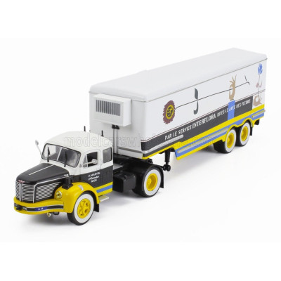 EDICOLA BERLIET TLR 10M TRUCK SEMI-FRIGO INTERFLORA TRANSPORTS 1956 - WITHOUT CARD BOX - WHITE BROWN YELLOW 1/43