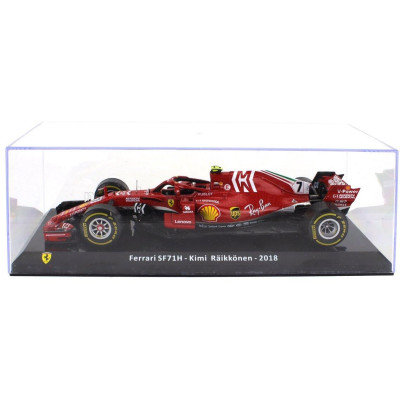 EDICOLA FERRARI F1  SF71H N 7 SEASON 2018 KIMI RAIKKONEN - CON VETRINA - WITH SHOWCASE - RED 1/24