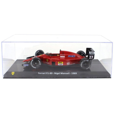 EDICOLA FERRARI F1  F1-89 N 27 SEASON 1989 NIGEL MANSELL - CON VETRINA - WITH SHOWCASE - RED BLACK 1/24