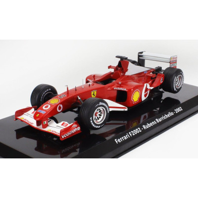 EDICOLA FERRARI F1  F2002 N 2 SEASON 2002 RUBENS BARRICHELLO - CON VETRINA - WITH SHOWCASE - RED 1/24