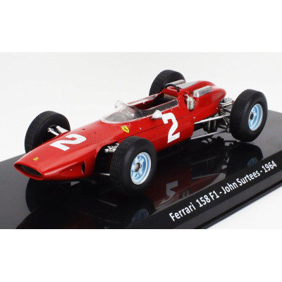 EDICOLA FERRARI F1  158 N 2 WORLD CHAMPION SEASON 1964 JOHN SURTEES - CON VETRINA - WITH SHOWCASE - RED 1/24