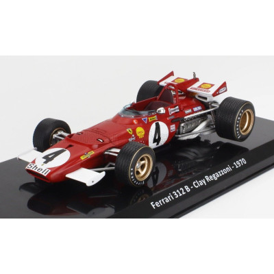 EDICOLA FERRARI F1  312B N 4 SEASON 1970 CLAY REGAZZONI - CON VETRINA - WITH SHOWCASE - RED WHITE 1/24
