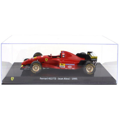 EDICOLA FERRARI F1  412 T2 N 27 SEASON 1995 JEAN ALESI - CON VETRINA - WITH SHOWCASE - RED BLACK 1/24