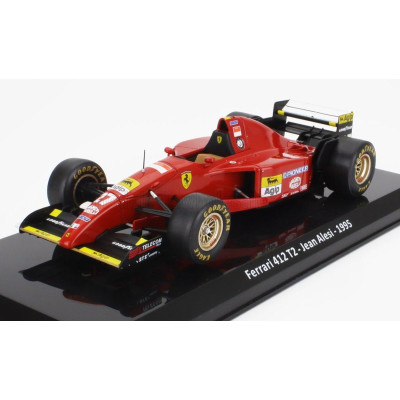 EDICOLA FERRARI F1  412 T2 N 27 SEASON 1995 JEAN ALESI - CON VETRINA - WITH SHOWCASE - RED BLACK 1/24