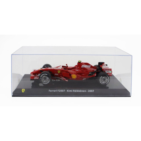EDICOLA FERRARI F1  F2007 N 6 WORLD CHAMPION SEASON 2007 KIMI RAIKKONEN - CON VETRINA - WITH SHOWCASE - F-1 RED MET 1/24