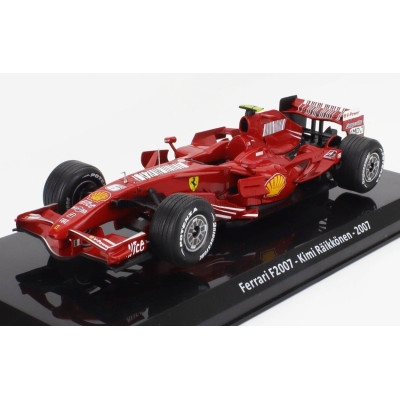 EDICOLA FERRARI F1  F2007 N 6 WORLD CHAMPION SEASON 2007 KIMI RAIKKONEN - CON VETRINA - WITH SHOWCASE - F-1 RED MET 1/24