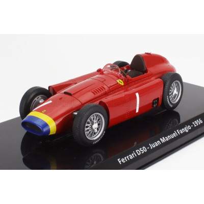 EDICOLA FERRARI F1  D50 N 1 WORLD CHAMPION SEASON 1956 JUAN MANUEL FANGIO - CON VETRINA - WITH SHOWCASE - RED 1/24
