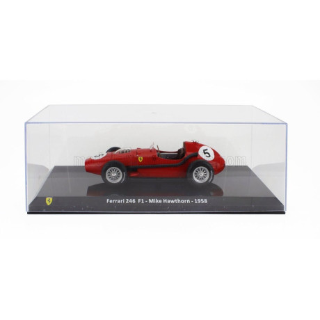 EDICOLA FERRARI F1 DINO 246 N 5 WORLD CHAMPION 1958 MIKE HAWTHORN - CON VETRINA - WITH SHOWCASE - RED 1/24