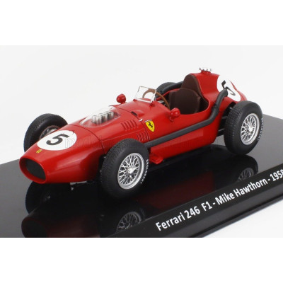 EDICOLA FERRARI F1 DINO 246 N 5 WORLD CHAMPION 1958 MIKE HAWTHORN - CON VETRINA - WITH SHOWCASE - RED 1/24