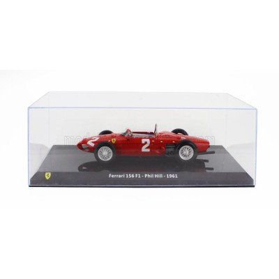 EDICOLA FERRARI F1  156 N 2 WORLD CHAMPION SEASON 1961 PHIL HILL - CON VETRINA - WITH SHOWCASE - RED 1/24