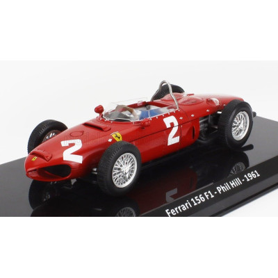 EDICOLA FERRARI F1  156 N 2 WORLD CHAMPION SEASON 1961 PHIL HILL - CON VETRINA - WITH SHOWCASE - RED 1/24