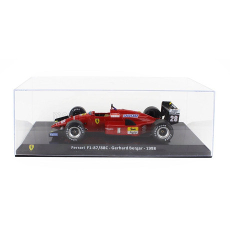 EDICOLA FERRARI F1  87/88C N 28 SEASON 1988 GERARD BERGER - CON VETRINA - WITH SHOWCASE - RED BLACK 1/24