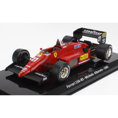 EDICOLA FERRARI F1  156-85 N 27 SEASON 1985 MICHELE ALBORETO - CON VETRINA - WITH SHOWCASE - RED BLACK 1/24