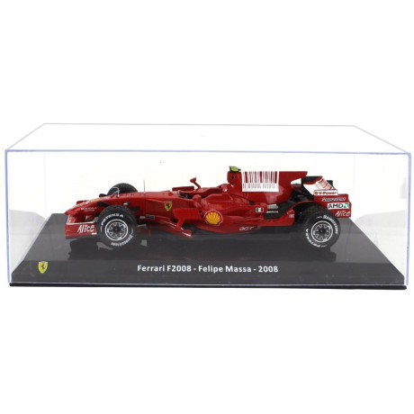 EDICOLA FERRARI F1  F2008 N 2 SEASON 2008 FELIPE MASSA - CON VETRINA - WITH SHOWCASE - F-1 RED MET 1/24