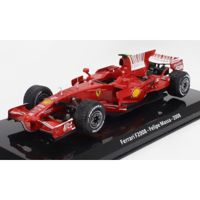 EDICOLA FERRARI F1  F2008 N 2 SEASON 2008 FELIPE MASSA - CON VETRINA - WITH SHOWCASE - F-1 RED MET 1/24
