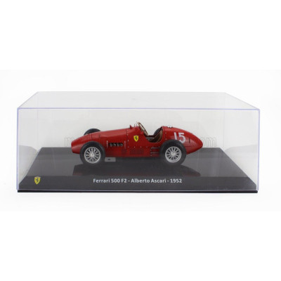 EDICOLA FERRARI F1  500 F2 N 15 WORLD CHAMPION SEASON 1952 ALBERTO ASCARI - CON VETRINA - WITH SHOWCASE - RED 1/24