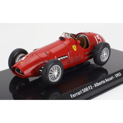 EDICOLA FERRARI F1  500 F2 N 15 WORLD CHAMPION SEASON 1952 ALBERTO ASCARI - CON VETRINA - WITH SHOWCASE - RED 1/24