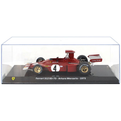 EDICOLA FERRARI F1  312 B3 N 4 SEASON 1973 ARTURO MERZARIO - CON VETRINA - WITH SHOWCASE - RED 1/24