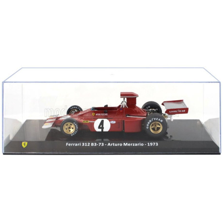 EDICOLA FERRARI F1  312 B3 N 4 SEASON 1973 ARTURO MERZARIO - CON VETRINA - WITH SHOWCASE - RED 1/24