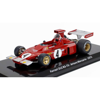 EDICOLA FERRARI F1  312 B3 N 4 SEASON 1973 ARTURO MERZARIO - CON VETRINA - WITH SHOWCASE - RED 1/24