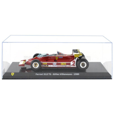 EDICOLA FERRARI F1  312 T5 N 2 SEASON 1980 GILLES VILLENEUVE - CON VETRINA - WITH SHOWCASE - RED 1/24