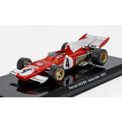 EDICOLA FERRARI F1  312 B2 N 4 SEASON 1972 JACKY ICKX - CON VETRINA - WITH SHOWCASE - RED WHITE 1/24
