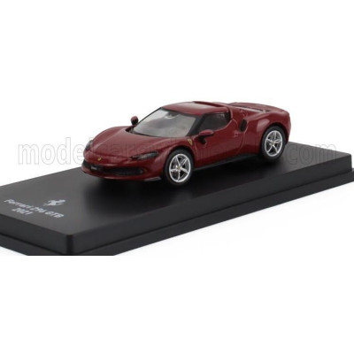 EDICOLA FERRARI 296 GTB HYBRID 830HP V6 2021 - CON VETRINA - WITH SHOWCASE - RED 1/64